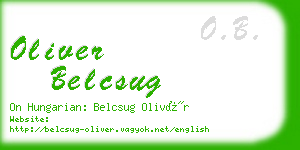 oliver belcsug business card